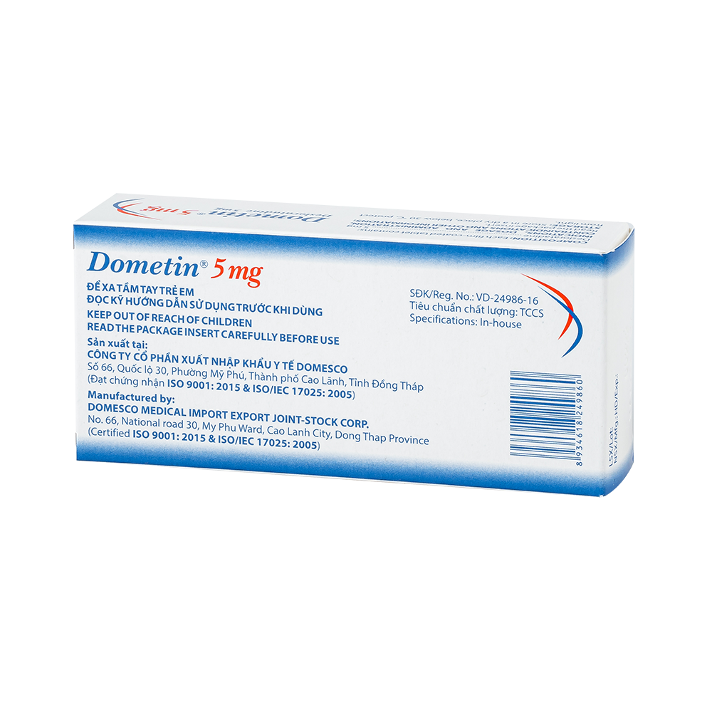 Dometin 5 mg Al-Al Hộp 3 vỉ x 10 viên Domesco