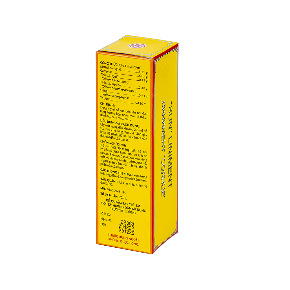 DẦU NÓNG MẶT TRỜI 20ml