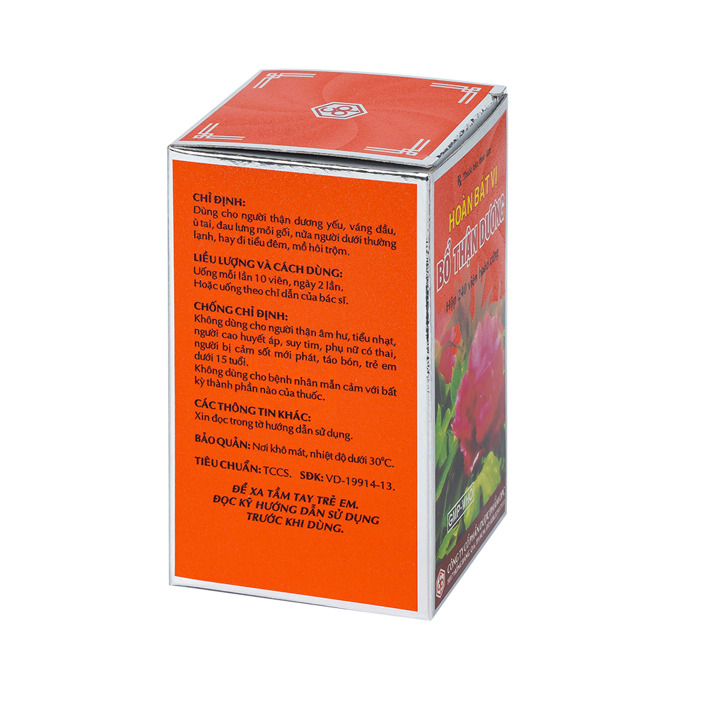 Hoàn bát vị BỔ THẬN DƯƠNG (Chai 240HC)