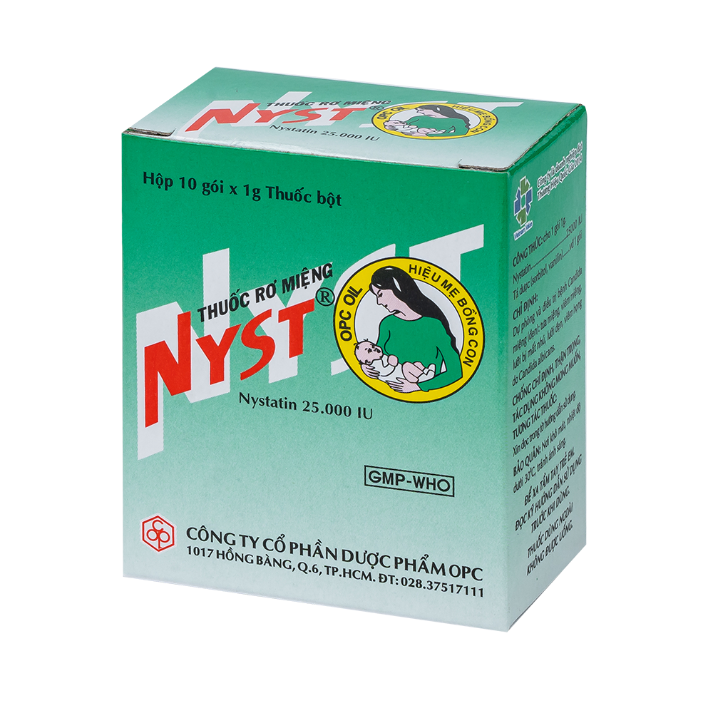 NYST thuốc rơ miệng (Hộp 10 gói x 1g)