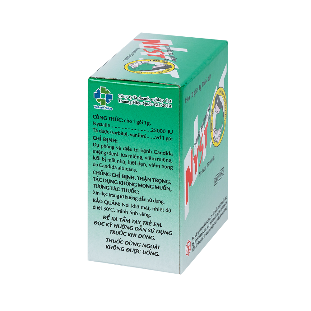 NYST thuốc rơ miệng (Hộp 10 gói x 1g)