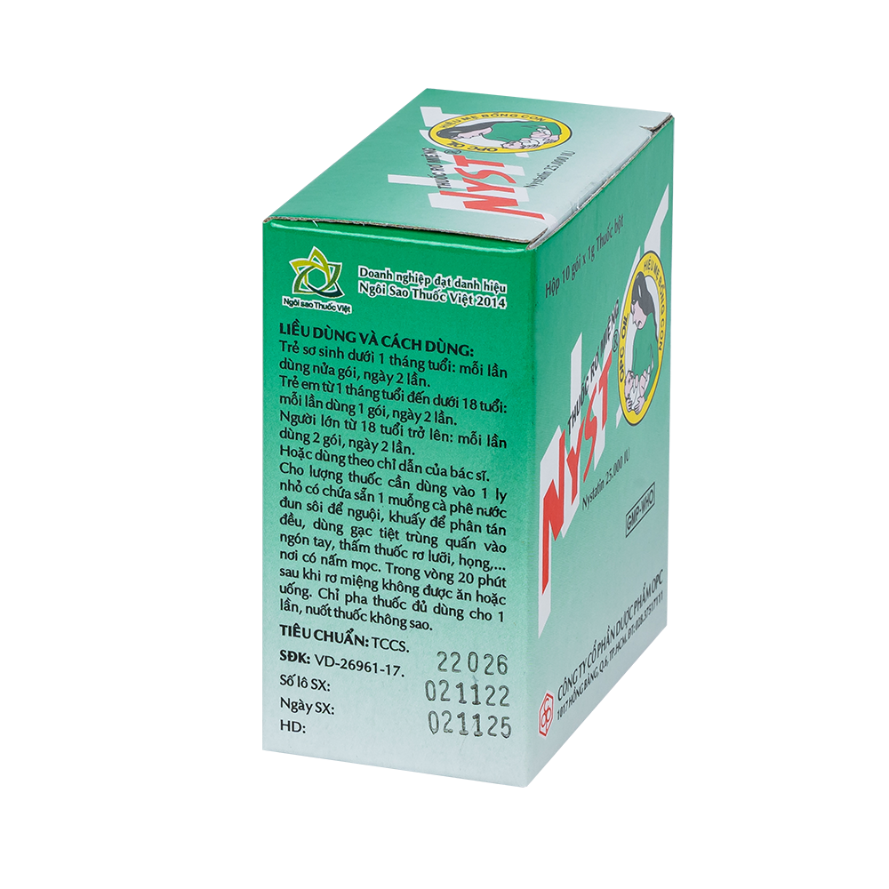 NYST thuốc rơ miệng (Hộp 10 gói x 1g)