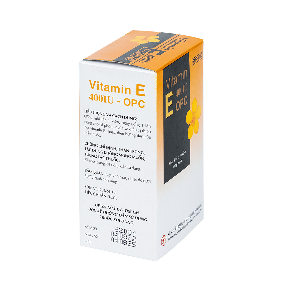 VITAMIN E 400 IU - OPC (Hộp 40NM)