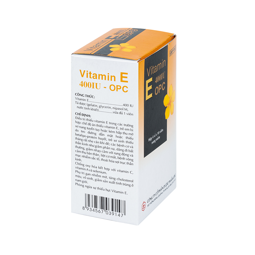 VITAMIN E 400 IU - OPC (Hộp 40NM)