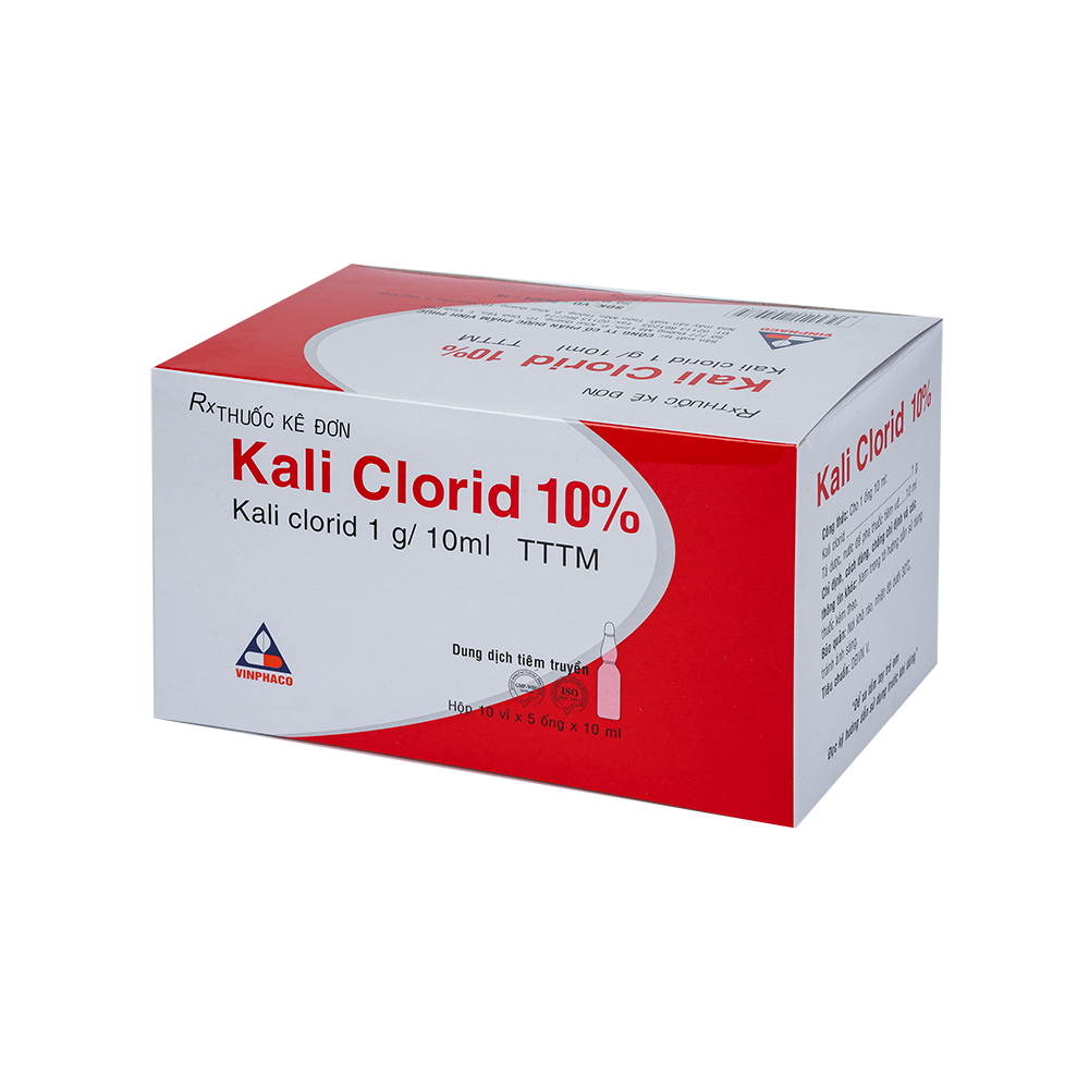 Kali clorid 1g/10ml Hộp 50 ống VINPHACO