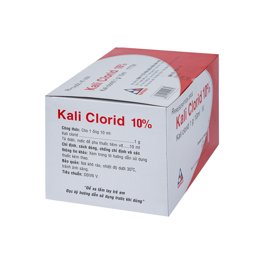 Kali clorid 1g/10ml Hộp 50 ống VINPHACO