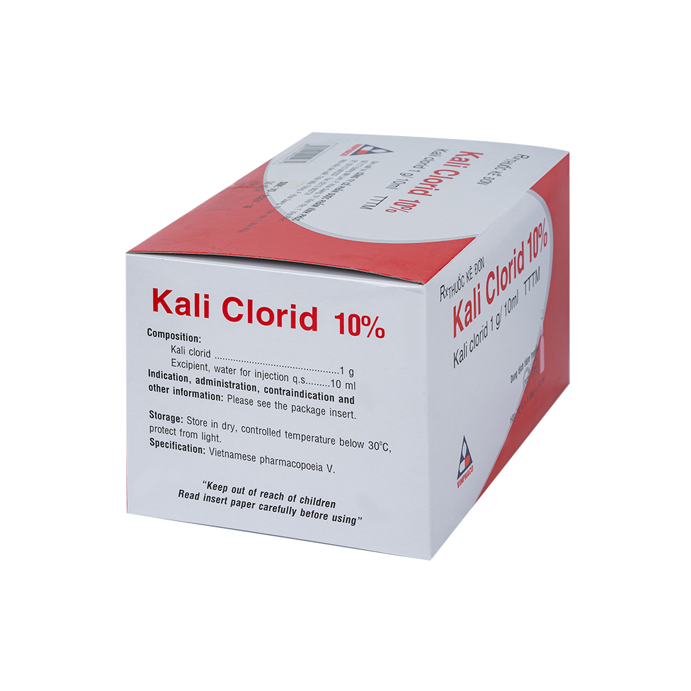 Kali clorid 1g/10ml Hộp 50 ống VINPHACO