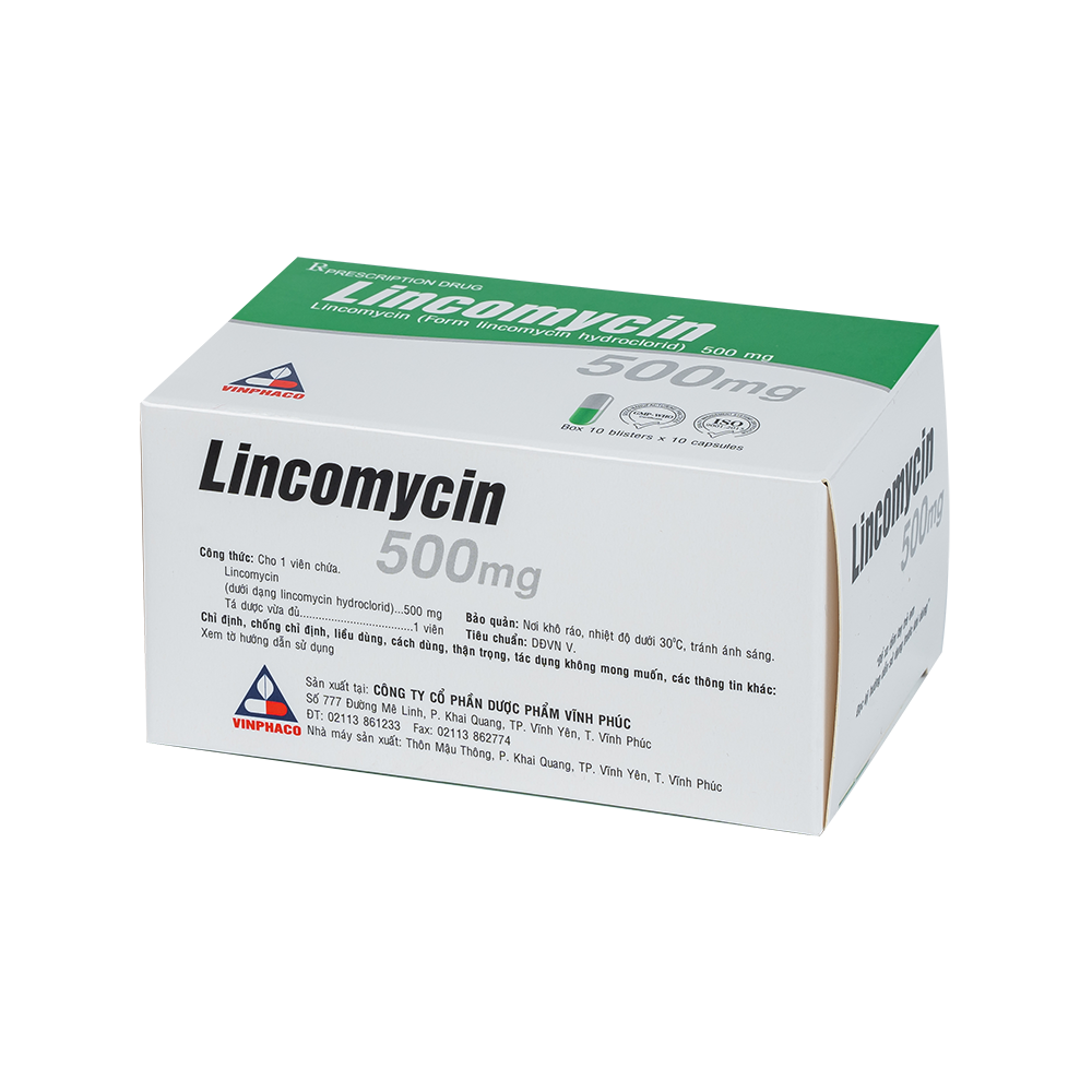 LINCOMYCIN Hộp 10 vỉ x 10 viên VINPHACO