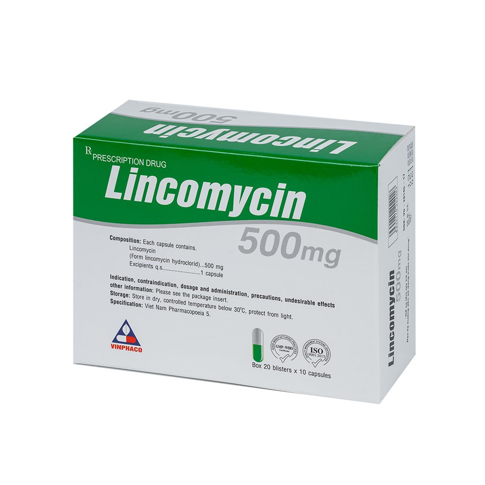 LINCOMYCIN Hộp 20 vỉ x 10 viên nang cứng VINPHACO
