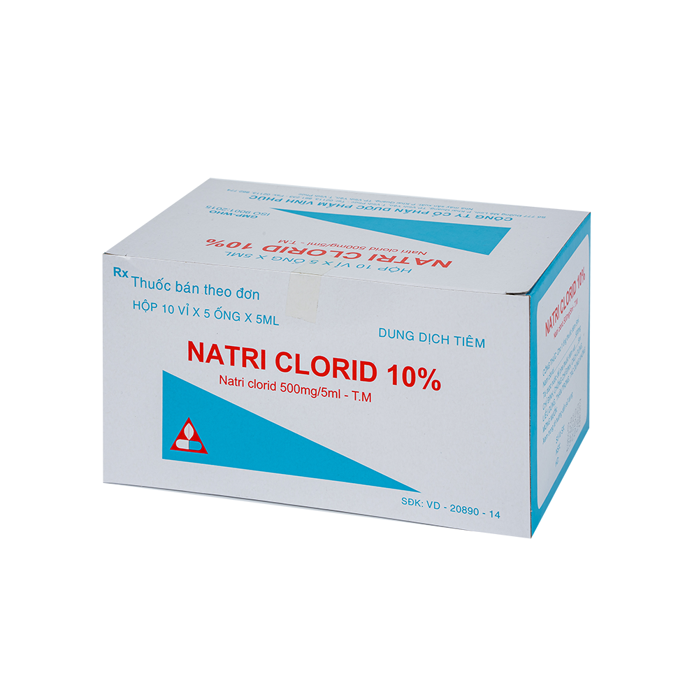 NATRI CLORID 10%  Hộp 10 vỉ x 5 ống  VINPHACO