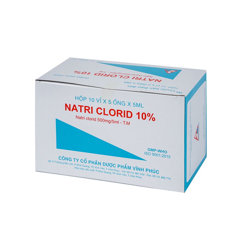 NATRI CLORID 10%  Hộp 10 vỉ x 5 ống  VINPHACO