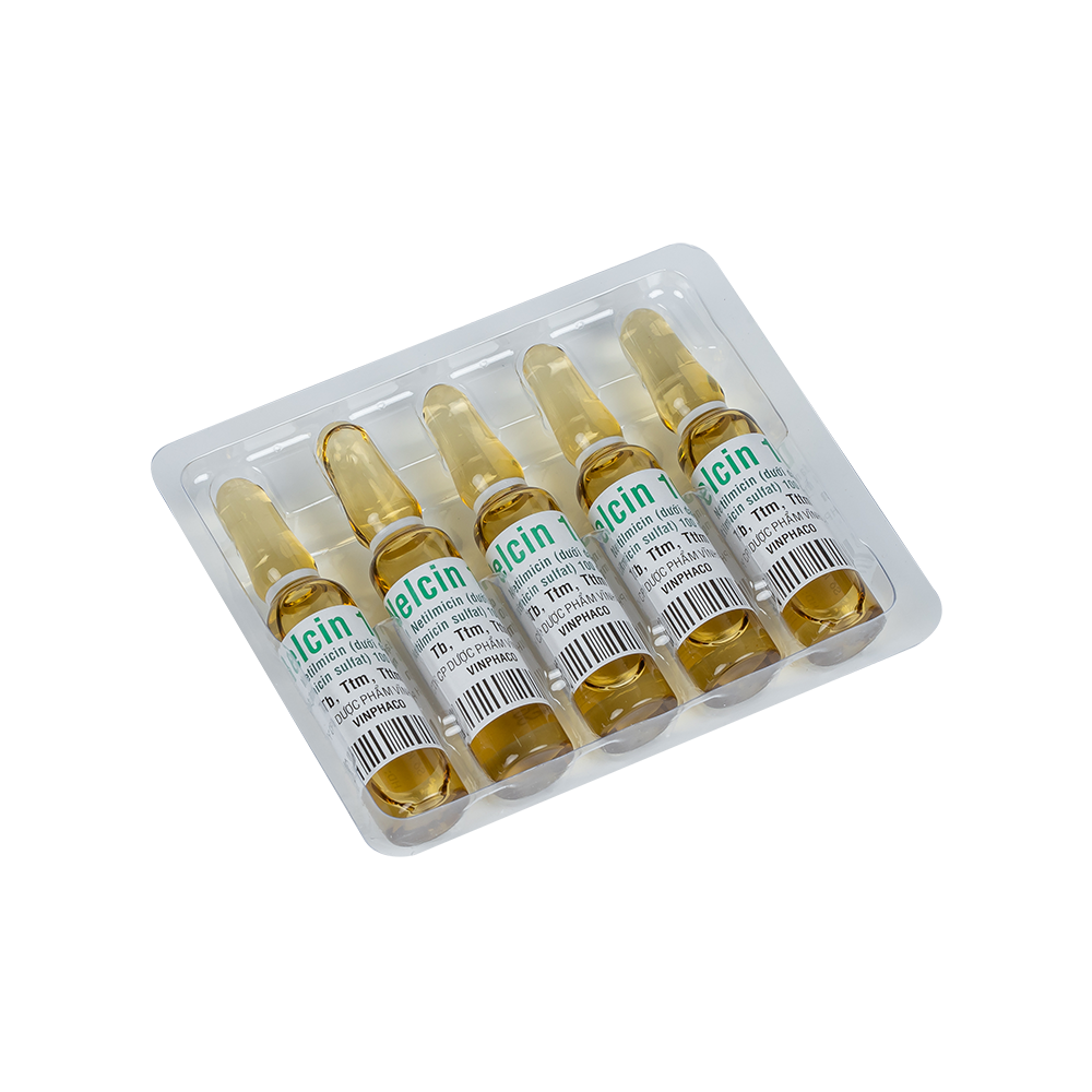 Nelcin 100 (Netilmicin 100mg/2ml) Hộp 2 vỉ x 5 ống -VINPHACO