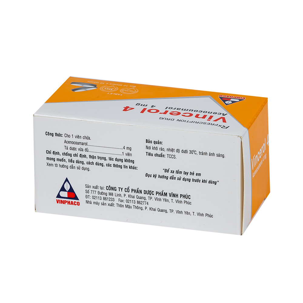 VINCEROL 4mg Hộp 10 vỉ x 10 viên  VINPHACO