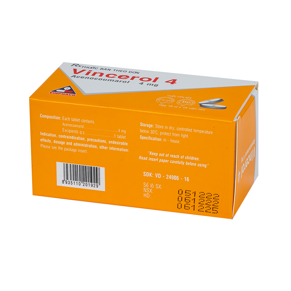 VINCEROL 4mg Hộp 10 vỉ x 10 viên  VINPHACO