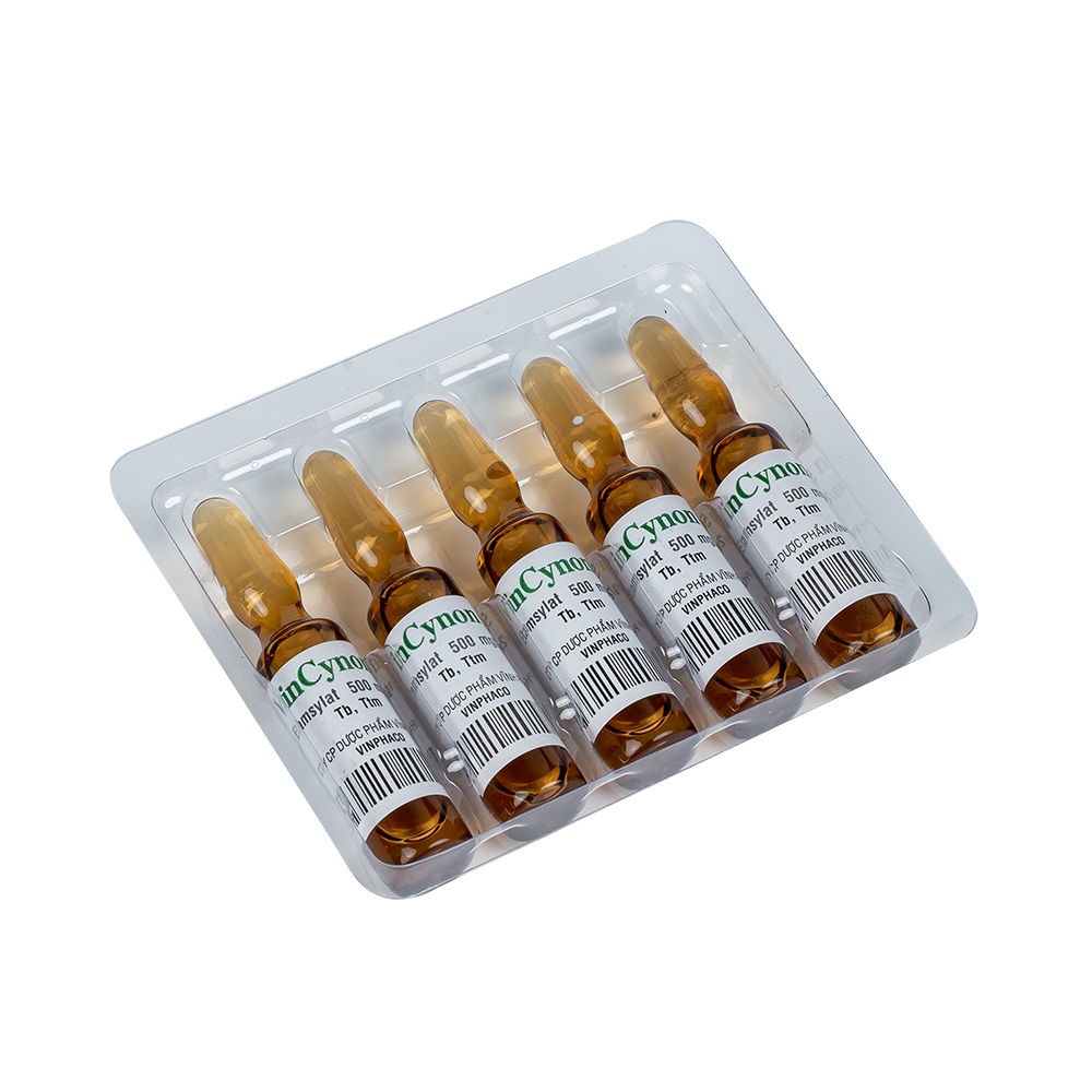 Vincynon 500 (Etamsylat 500mg/2ml) Hộp 2 vỉ x 5 ống VINPHACO