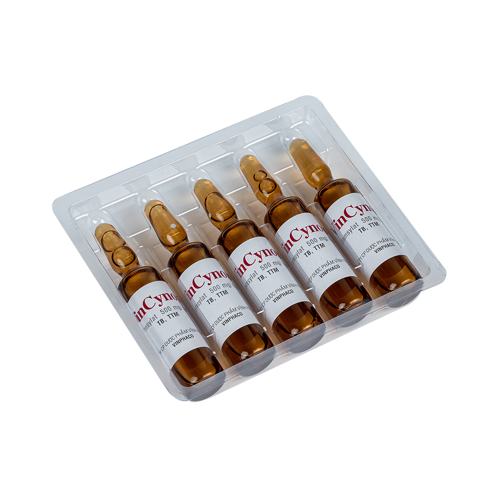 Vincynon (Etamsylat 500mg/4ml) Hộp 2 vỉ x 5 ống VINPHACO