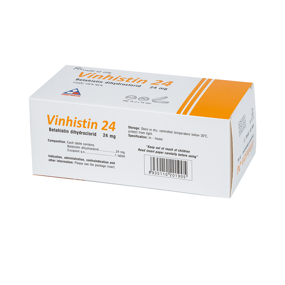 VINHISTIN 24 Hộp 10 vỉ x 10 viên nén  VINPHACO