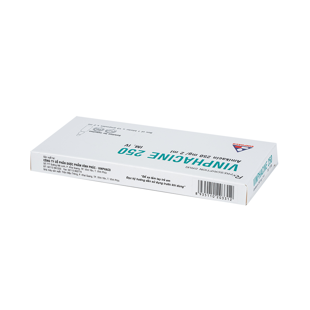 VINPHACINE 250 Hộp 1 vỉ 10 ống  VINPHACO