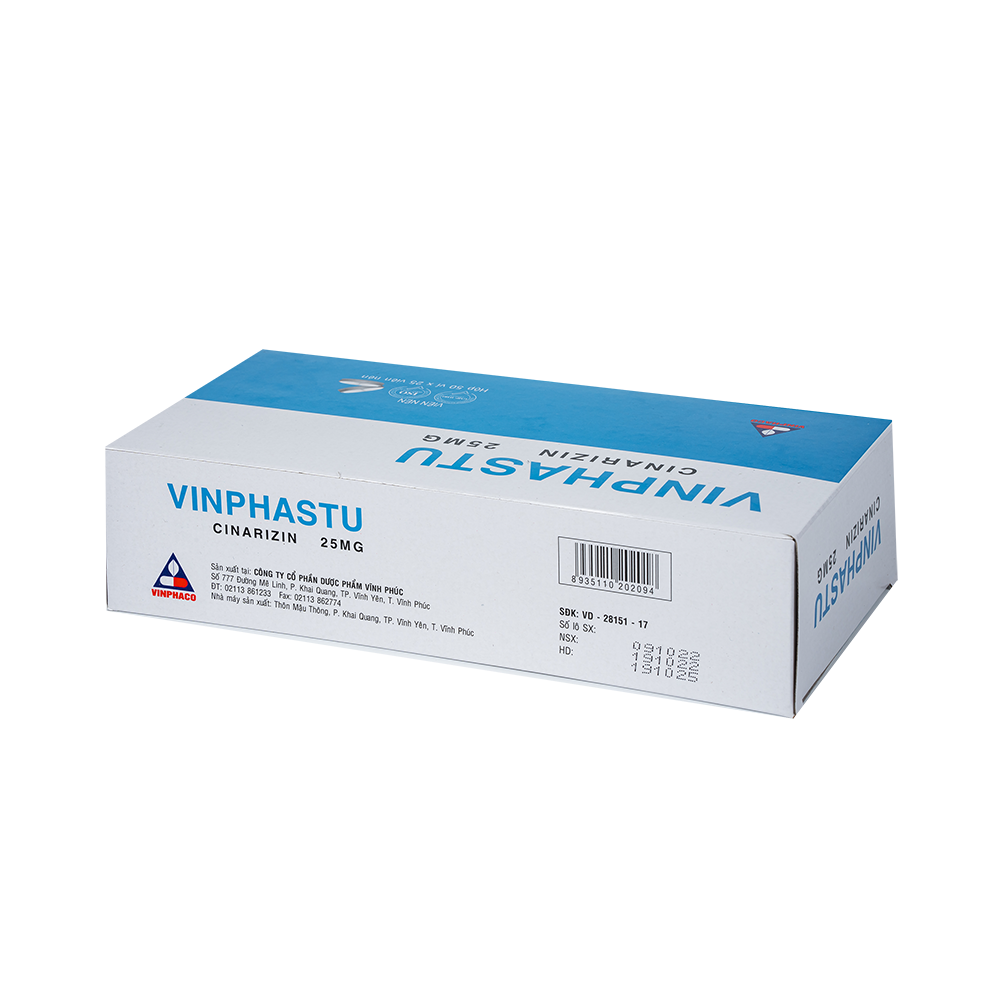 VINPHASTU Hộp 50 vỉ x 25 viên nén VINPHACO
