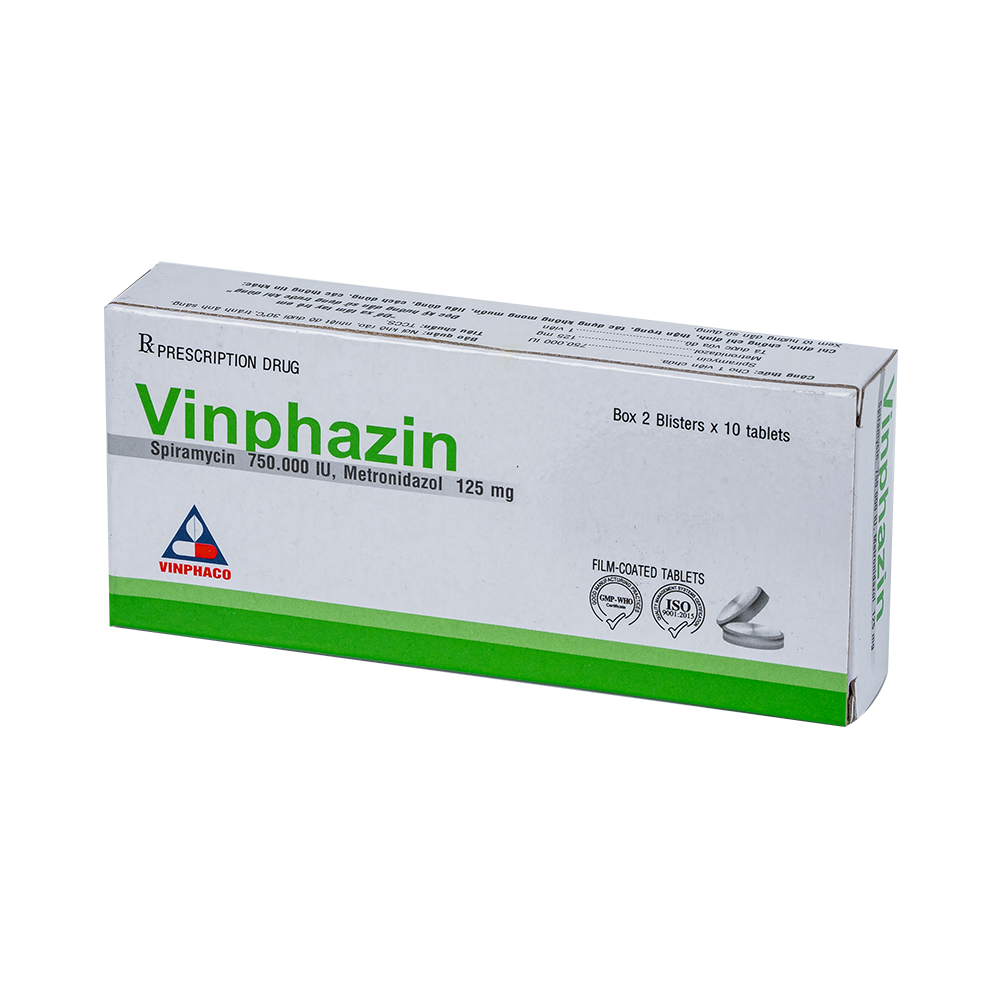 VINPHAZIN Hộp 2 vỉ x 10 viên nén bao phim VINPHACO