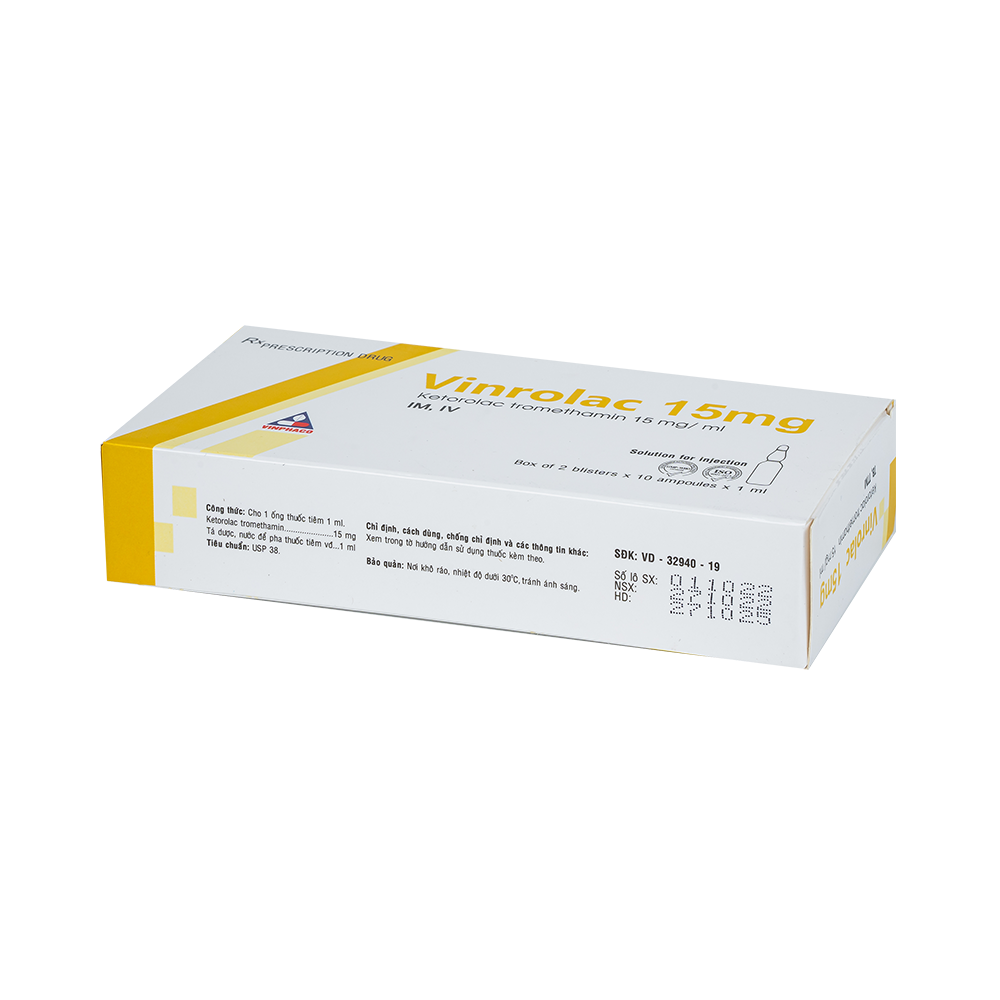 VINROLAC 15MG Hộp 2 vỉ x 10 ống  VINPHACO