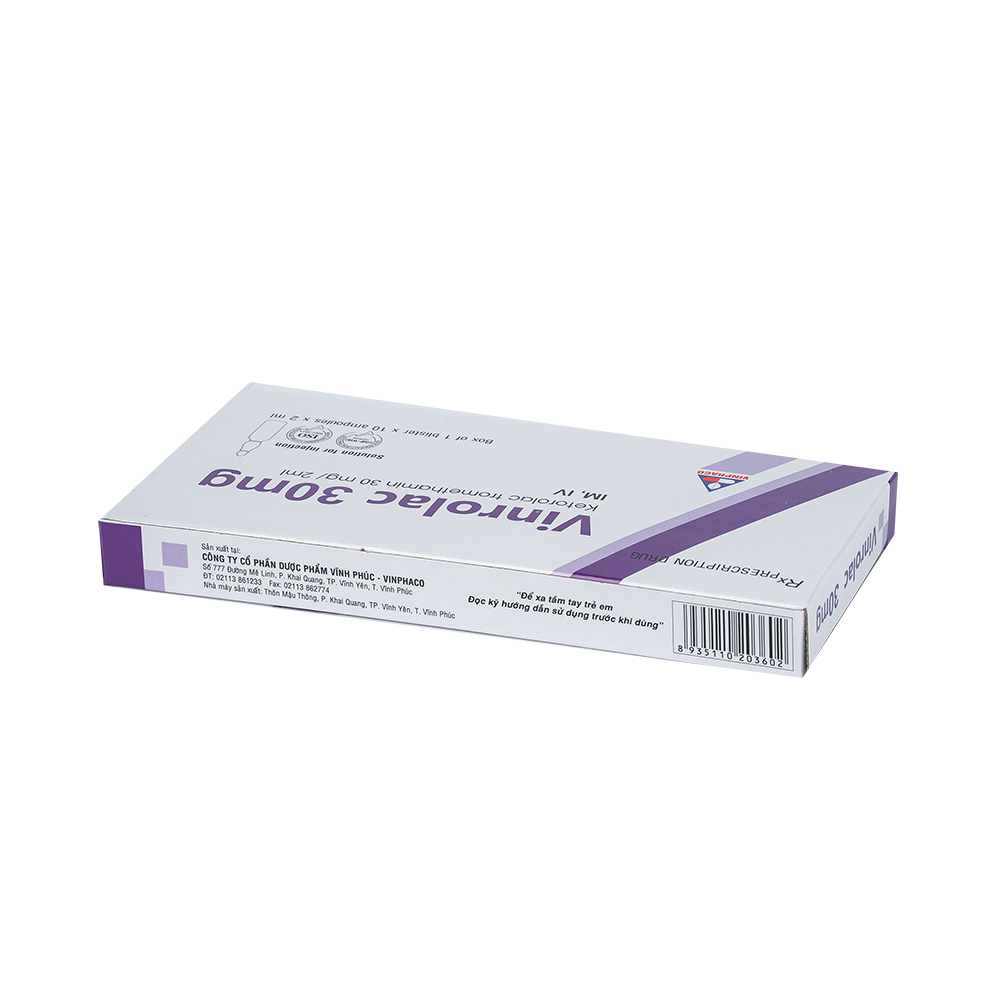 VINROLAC 30MG Hộp 1 vỉ x 10 ống  VINPHACO