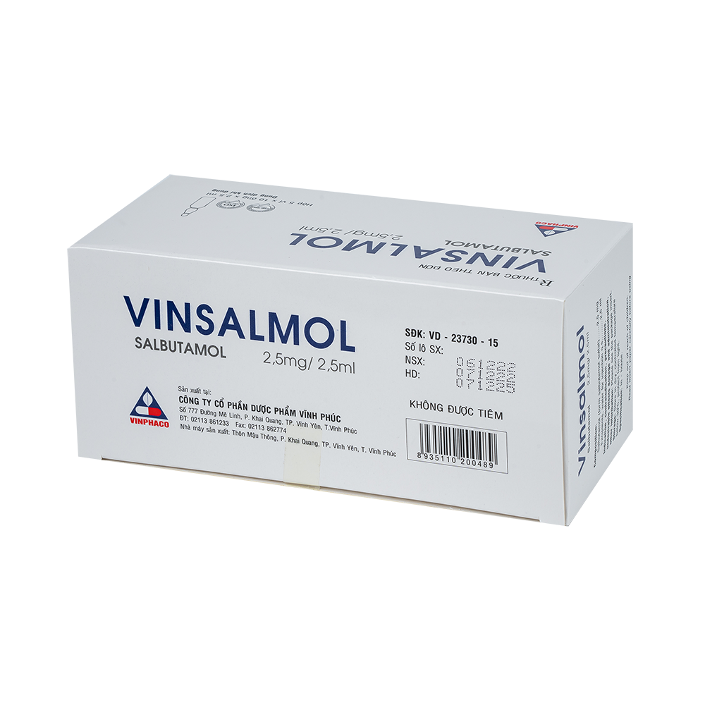 VINSALMOL (DD khí dung) Hộp 5 vỉ x 10 ống  VINPHACO