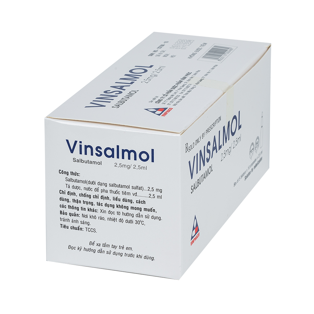 VINSALMOL (DD khí dung) Hộp 5 vỉ x 10 ống  VINPHACO