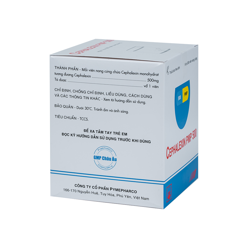 CEPHALEXIN PMP 500 Chai 200 viên nang (nang vàng-xanh)