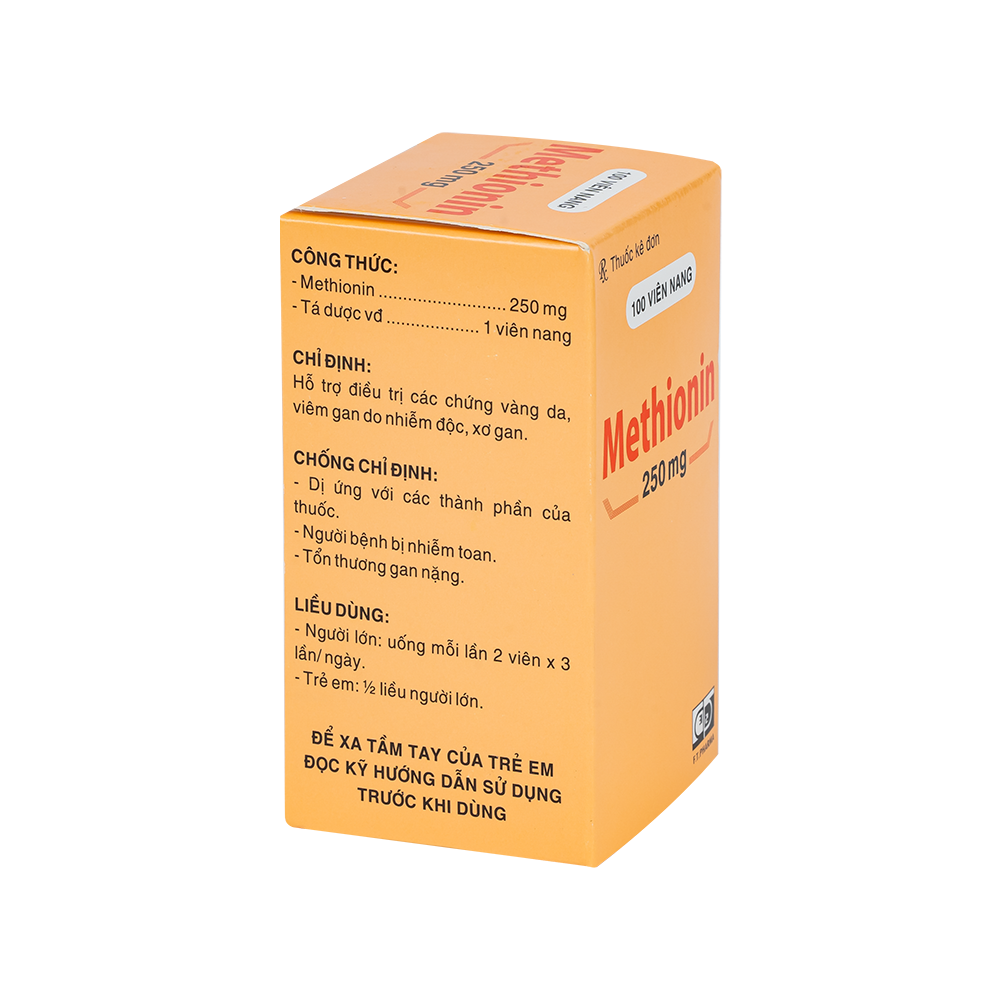 METHIONIN 250mg Chai 100 viên F.T.PHARMA