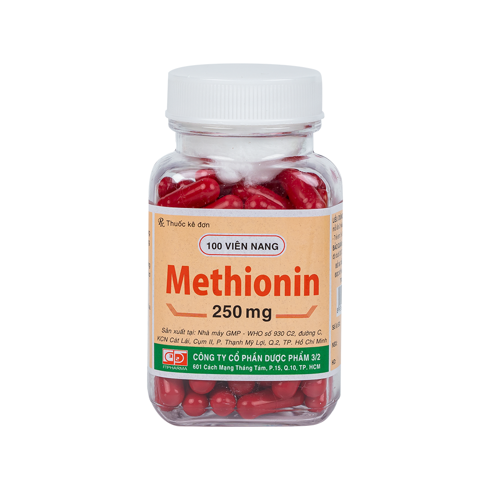 METHIONIN 250mg Chai 100 viên F.T.PHARMA