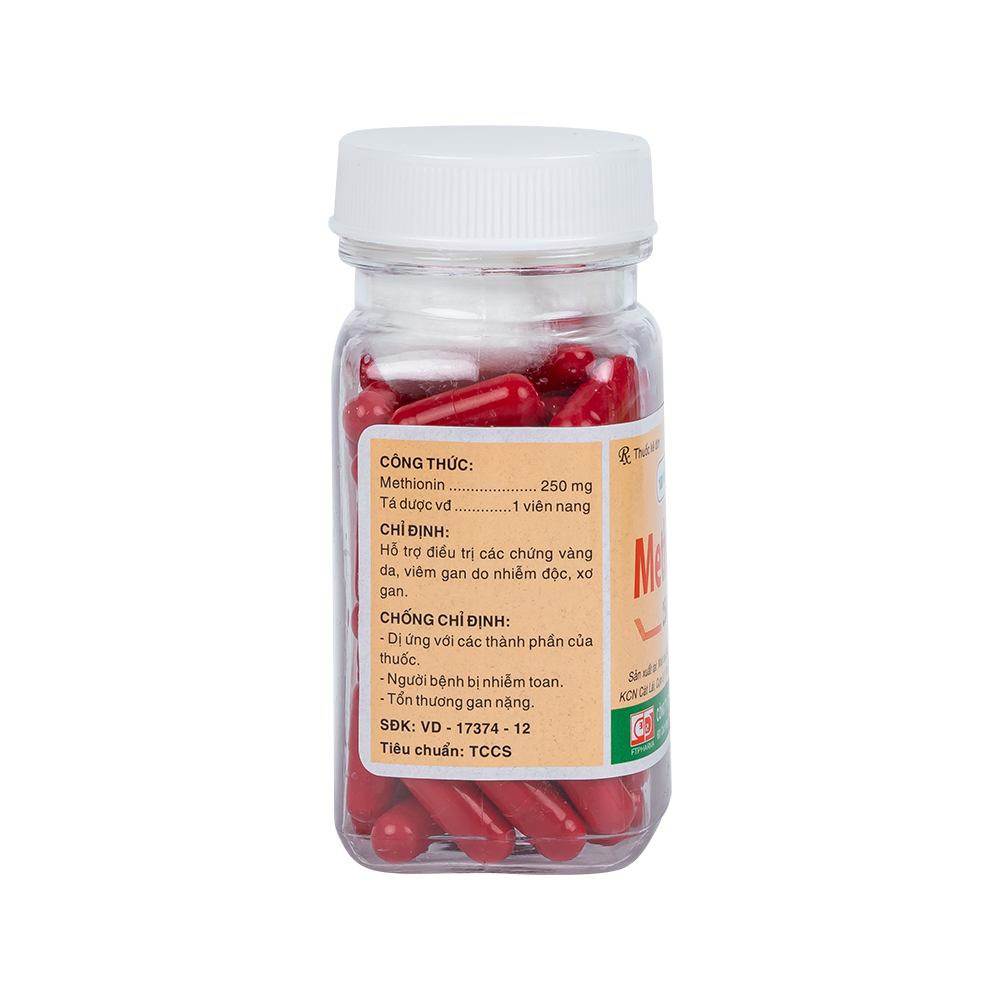 METHIONIN 250mg Chai 100 viên F.T.PHARMA