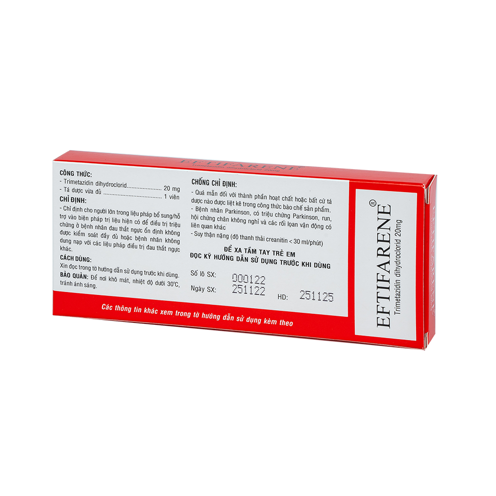 EFTIFARENE 20mg Hộp 2 vỉ x 30 viên F.T.PHARMA