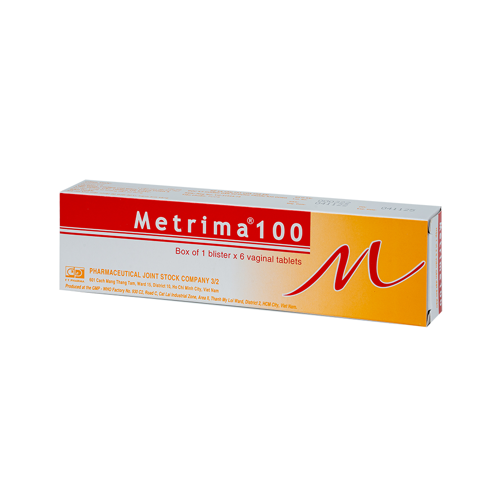 METRIMA 100mg Hộp 1 vỉ x 6 viên F.T.PHARMA