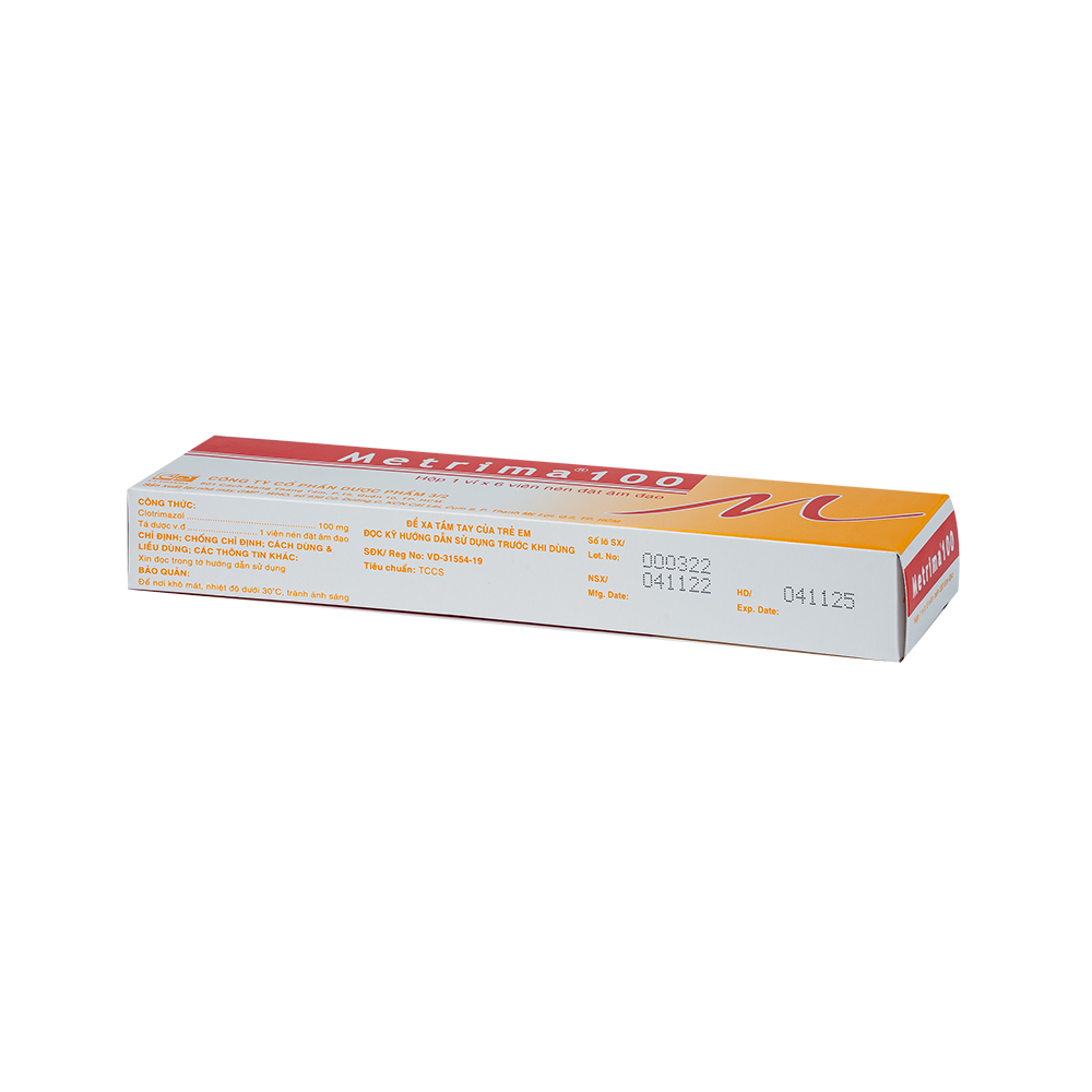 METRIMA 100mg Hộp 1 vỉ x 6 viên F.T.PHARMA