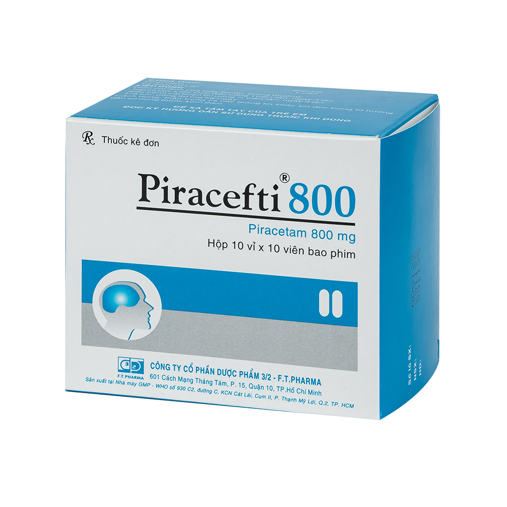 PIRACEFTI 800mg Hộp 10 vỉ x 10 viên F.T.PHARMA