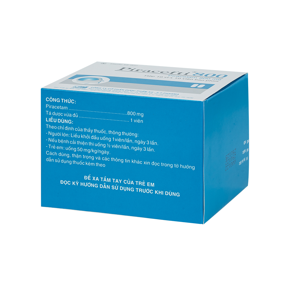PIRACEFTI 800mg Hộp 10 vỉ x 10 viên F.T.PHARMA