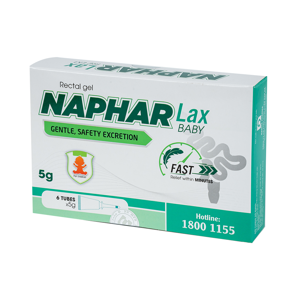 Gel thụt trực tràng Naphar Lax 5g Trẻ em (hộp 6 tube)