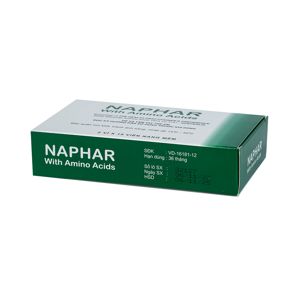 Naphar with amino acids (Thùng x 66 Hộp x 2 vỉ x 15 viên)
