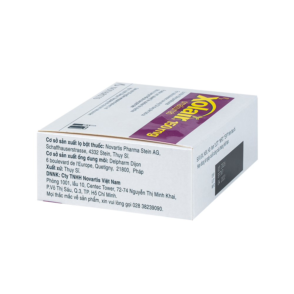 XOLAIR 150MG Hộp 1 lọ bột 150mg và một ống dung môi chứa 2ml nước pha tiêm Novartis