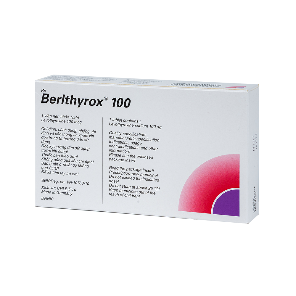 BERLTHYROX 100 Hộp 4 vỉ x 25 viên Berlin Chemie AG