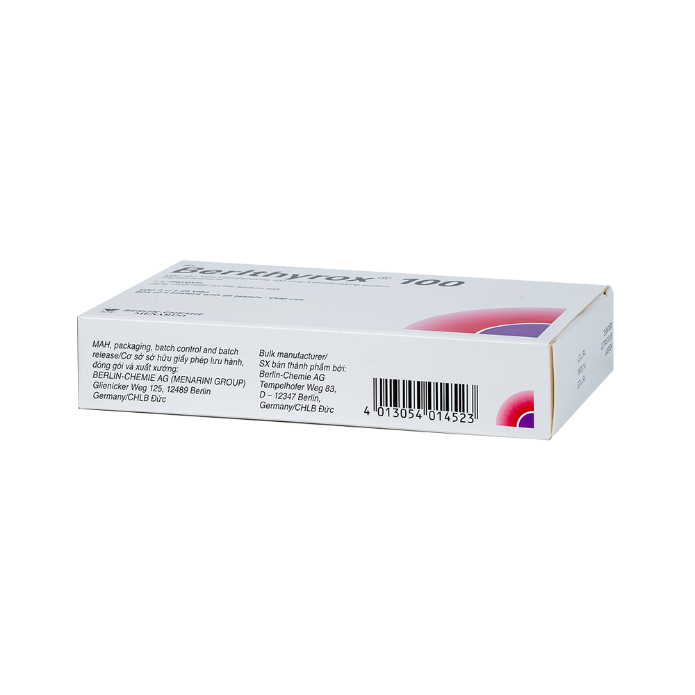 BERLTHYROX 100 Hộp 4 vỉ x 25 viên Berlin Chemie AG