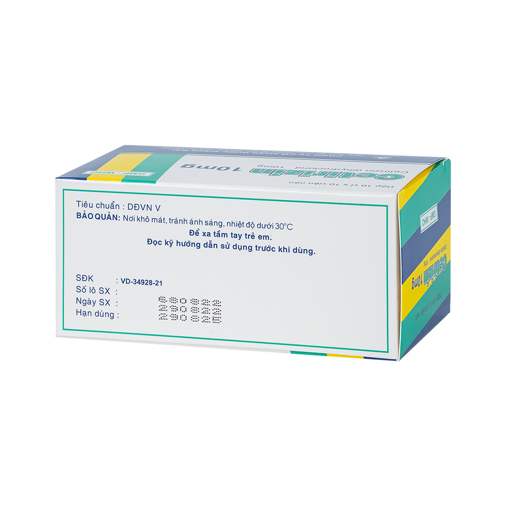 Cetirizin Hộp 10 vỉ x 10 viên