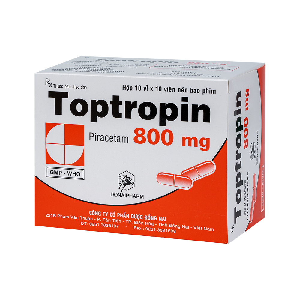 Toptropin 800 viên hồng Piracetam 800 mg
