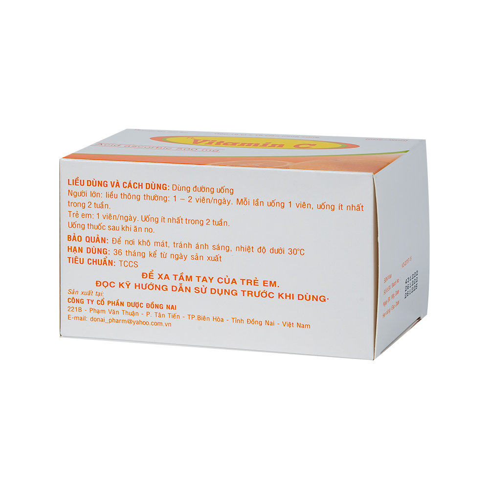 Vitamin C 500mg Hộp 10 vỉ x 10 viên nang