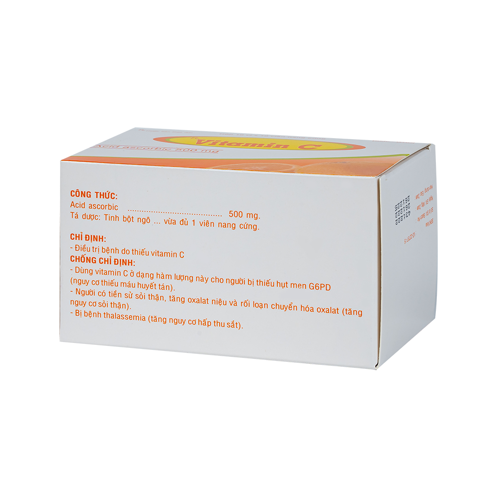 Vitamin C 500mg Hộp 10 vỉ x 10 viên nang