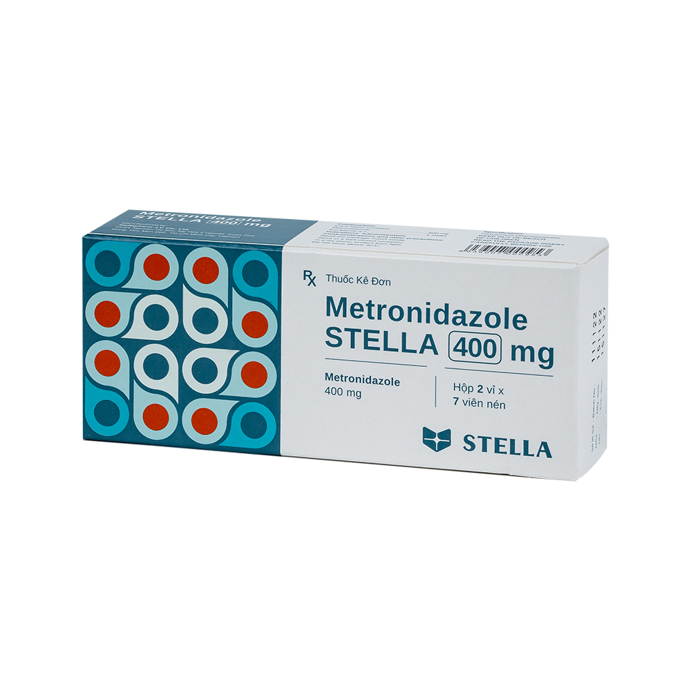 Metronidazole Stella 400 Hộp 2 vỉ x 7 viên Stella