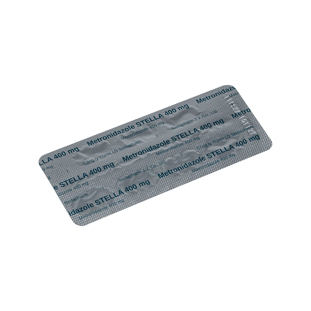 Metronidazole Stella 400 Hộp 2 vỉ x 7 viên Stella