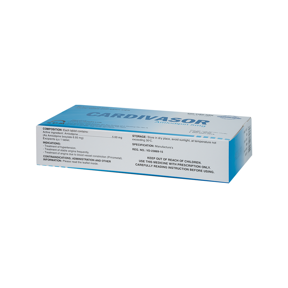 CARDIVASOR Hộp 50 vỉ x 10 viên