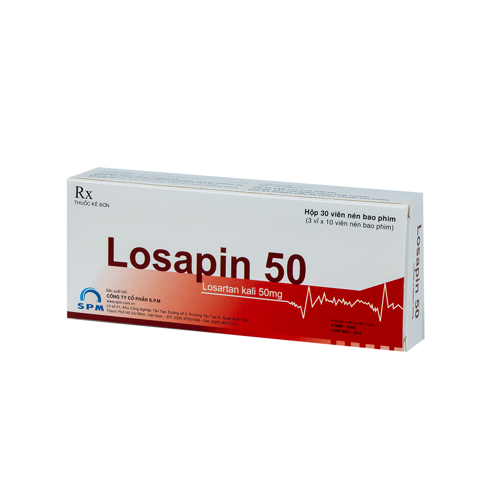 Losapin 50 Hộp 3 vỉ x 10 viên SPM